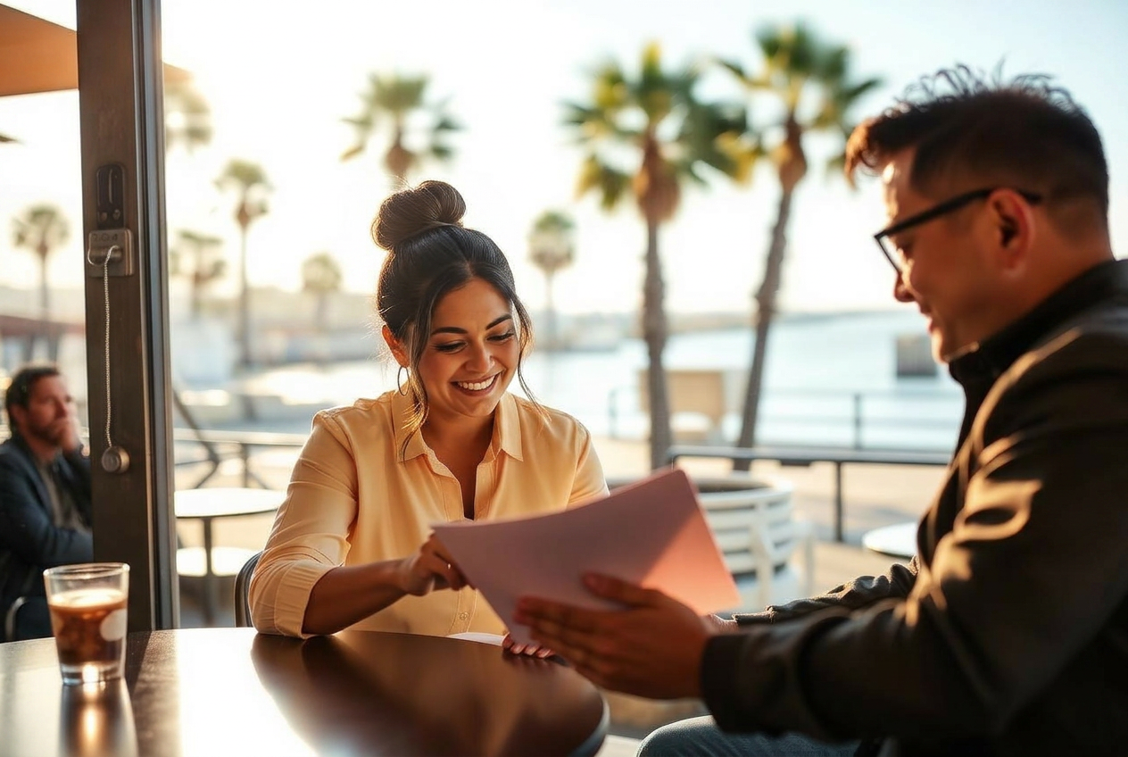 Long Beach business owners reviewing loan options